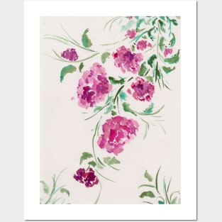 Purple Peonies Watercolor Posters and Art